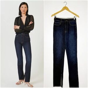 Pilcro Anthropologie The Split Straight Jeans Dark Wash Womens Size 26